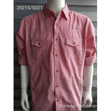 Two Shirt Pockets Light Red Men's Shirts